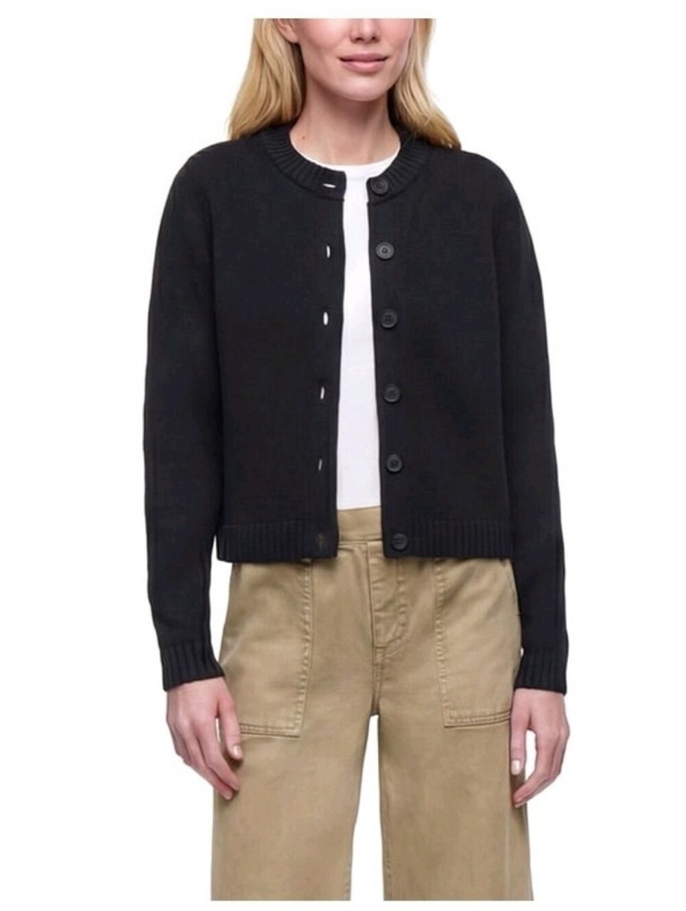 (6) Gap  Button-Front Cropped Cardigan